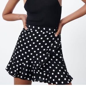 Zara Polka Dot Ruffled Skort
